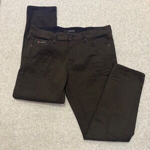 Fried Denim Mens Slim Fit Pants Dark Charcoal Washed Black 36x30 Stretch Casual